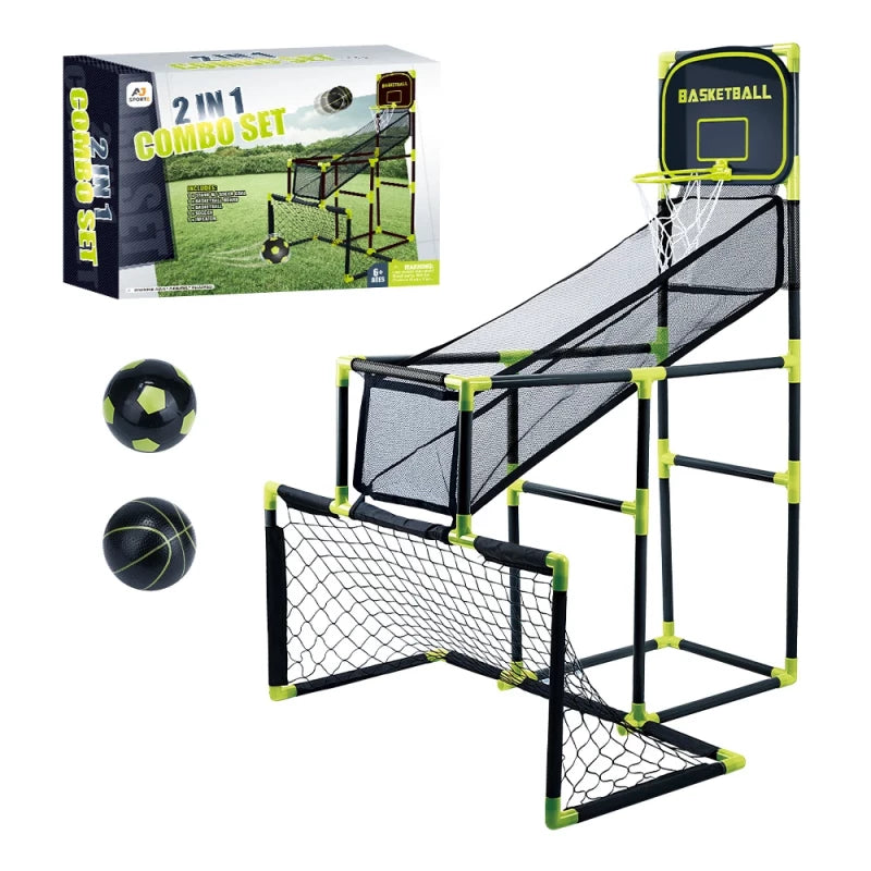 Aojie Sport 2-in-1 Kids Sports Center – Basketball & Soccer