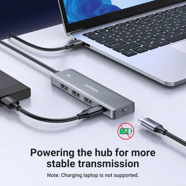 يوجرين موزع USB 3.0 بـ3 منافذ USB-A ومنفذ USB-C + طاقة USB-C