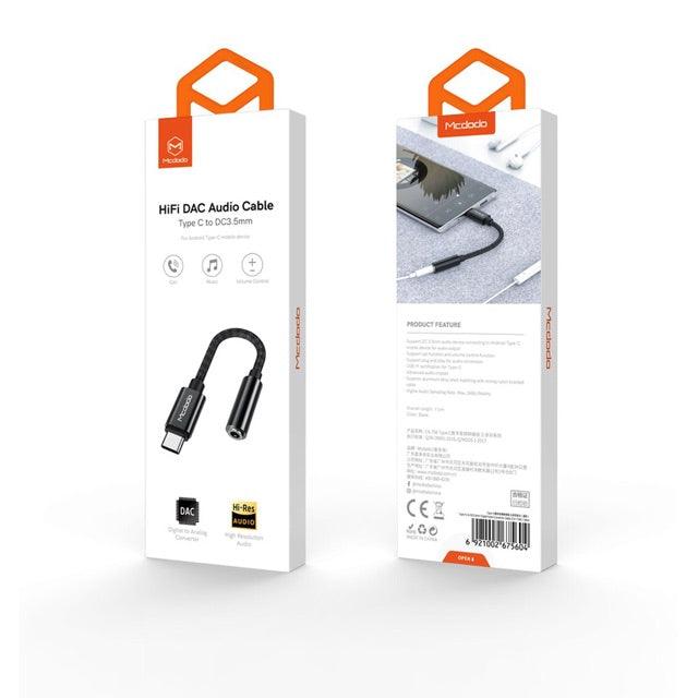 Mcdodo Type C to DC 3.5 mm Audio Adapter - Black