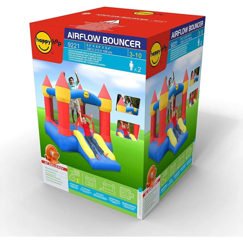 Happy Hop Castle Bouncer with Slide and Hoop