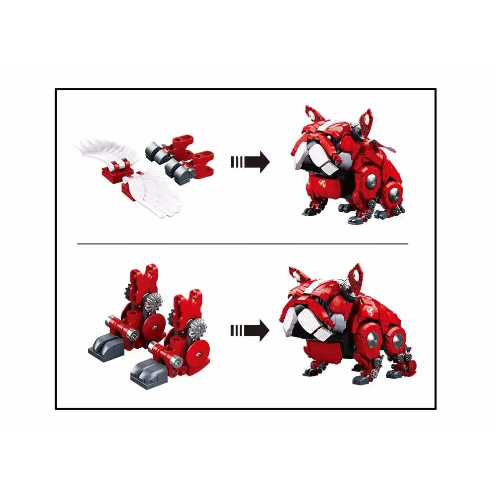 مجموعة Sluban Pleyerid بولدوج ميكانيكي أحمر - 890 قطعة