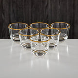طقم فناجين قهوة عربية 6 قطع زجاج ذهبي من Almarjan – فاخر