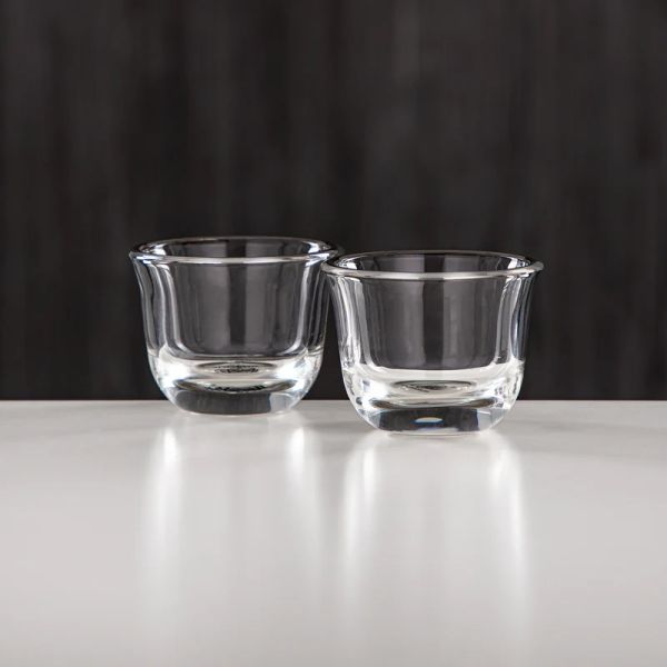 Almarjan 6-Piece Silver Arabic Coffee Cups Set – Elegant Glass
