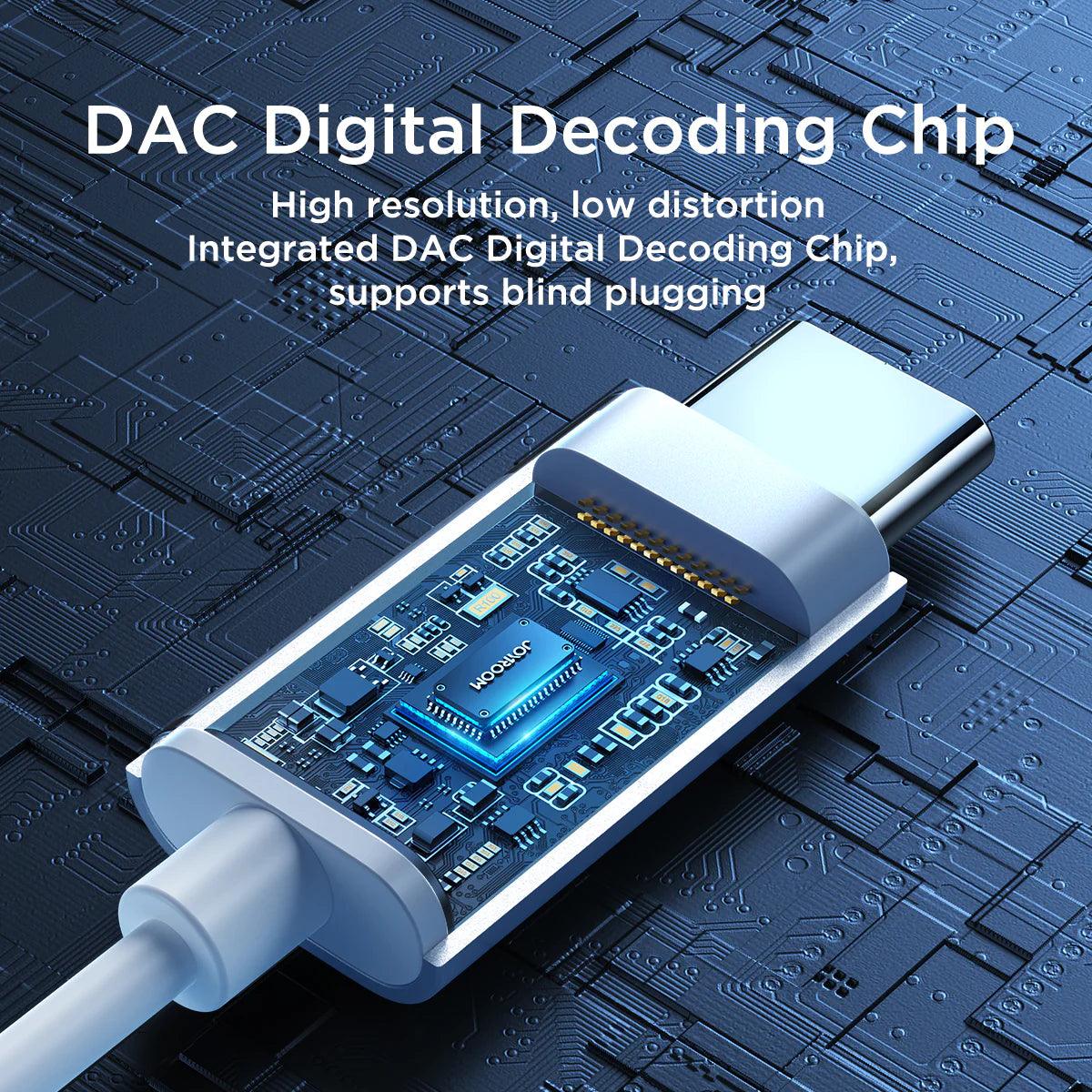 سماعات أذن جوي روم تايب سي سلكية داخل الأذن بصوت عالي الدقة - الأسود & الأبيض