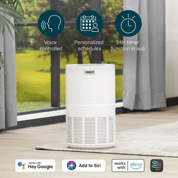 Princess Smart 160 Air Purifier - App & Voice Control with HEPA H13 Filter