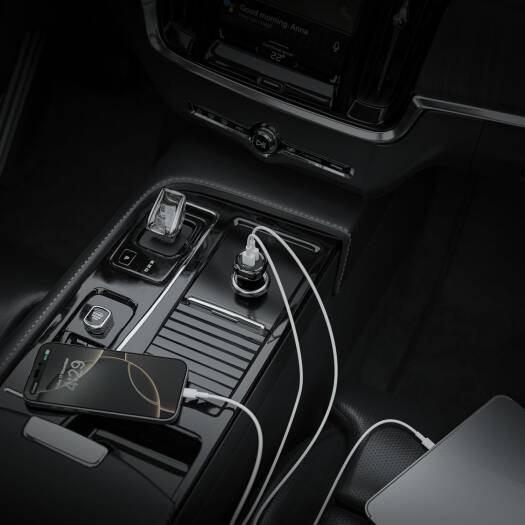 شاحن سيارة Green Lion بقوة 40 واط + كابل USB-A إلى Lightning