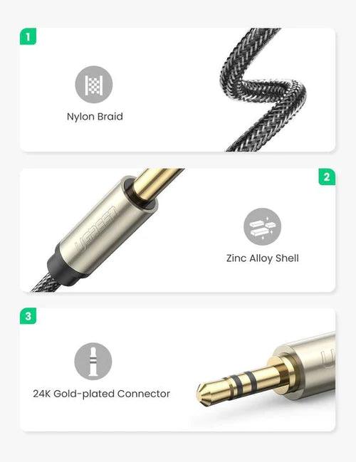 كابل يوجرين 3.5 مم إلى 6.35 مم TRS بطول 2 متر (رمادي)