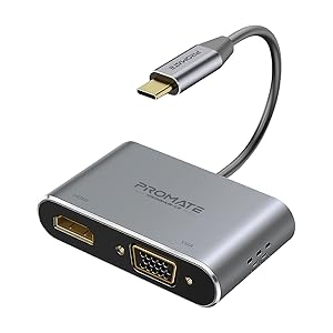 محول USB-C إلى HDMI وVGA Promate MediaHub-C2
