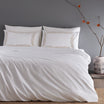 Linda Double Size Duvet Cover Set - Embroidered Washed Seersucker - Madame Coco JO