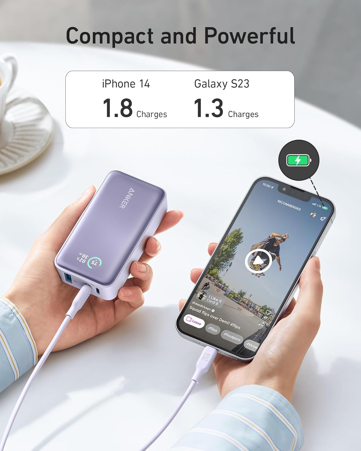 Anker 533 PowerCore 30W Portable Charger - White