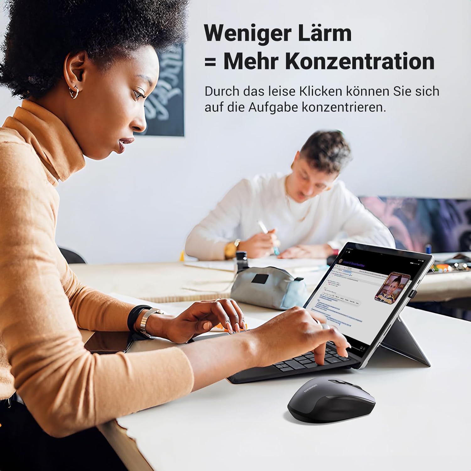 ماوس UGREEN لاسلكي مريح 4000 DPI وأزرار هادئة