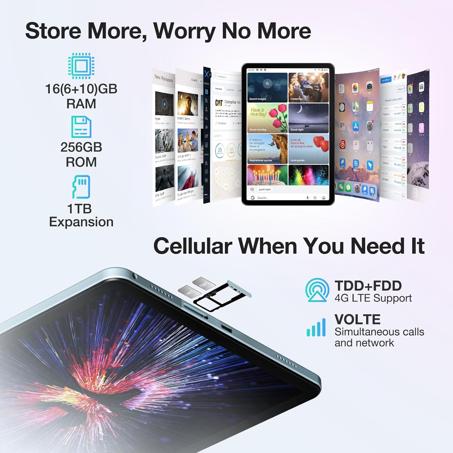 تابلت DOOGEE T30S بشاشة 11 بوصة ونظام تشغيل أندرويد 13 وذاكرة 16 جيجابايت + 256 جيجابايت / 1 تيرابايت