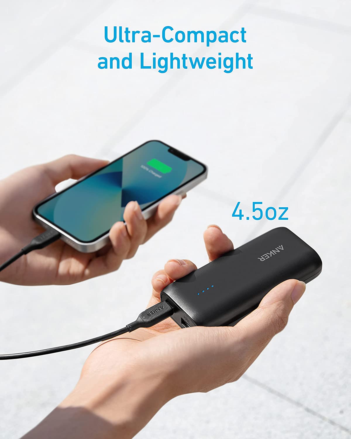 باور بانك Anker 321 (PowerCore 5K)، شاحن محمول بسعة 5200 مللي أمبير في الساعة