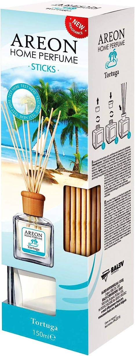 AREON موزع عطر منزلي من القصب 150 مل Tortuga + 10 أعواد من الخيزران