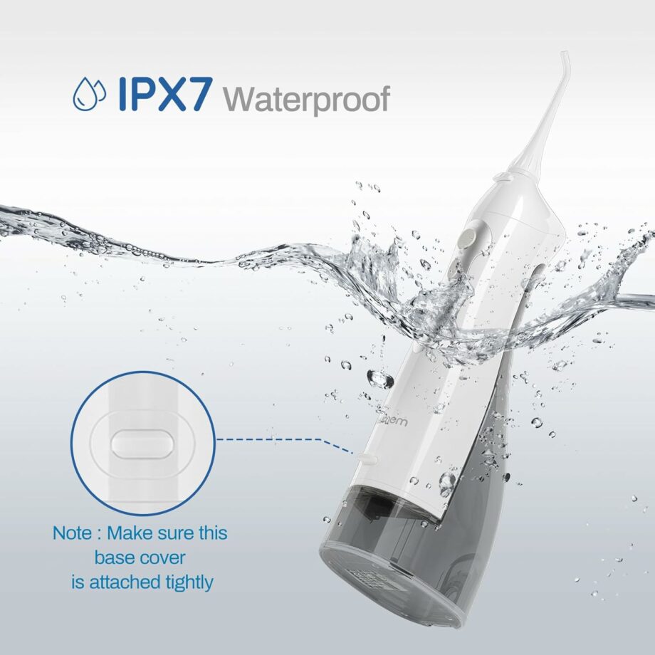 Mornwell Portable 3 Modes 4 Jet Tips IPX7 Waterproof Water Flosser – White