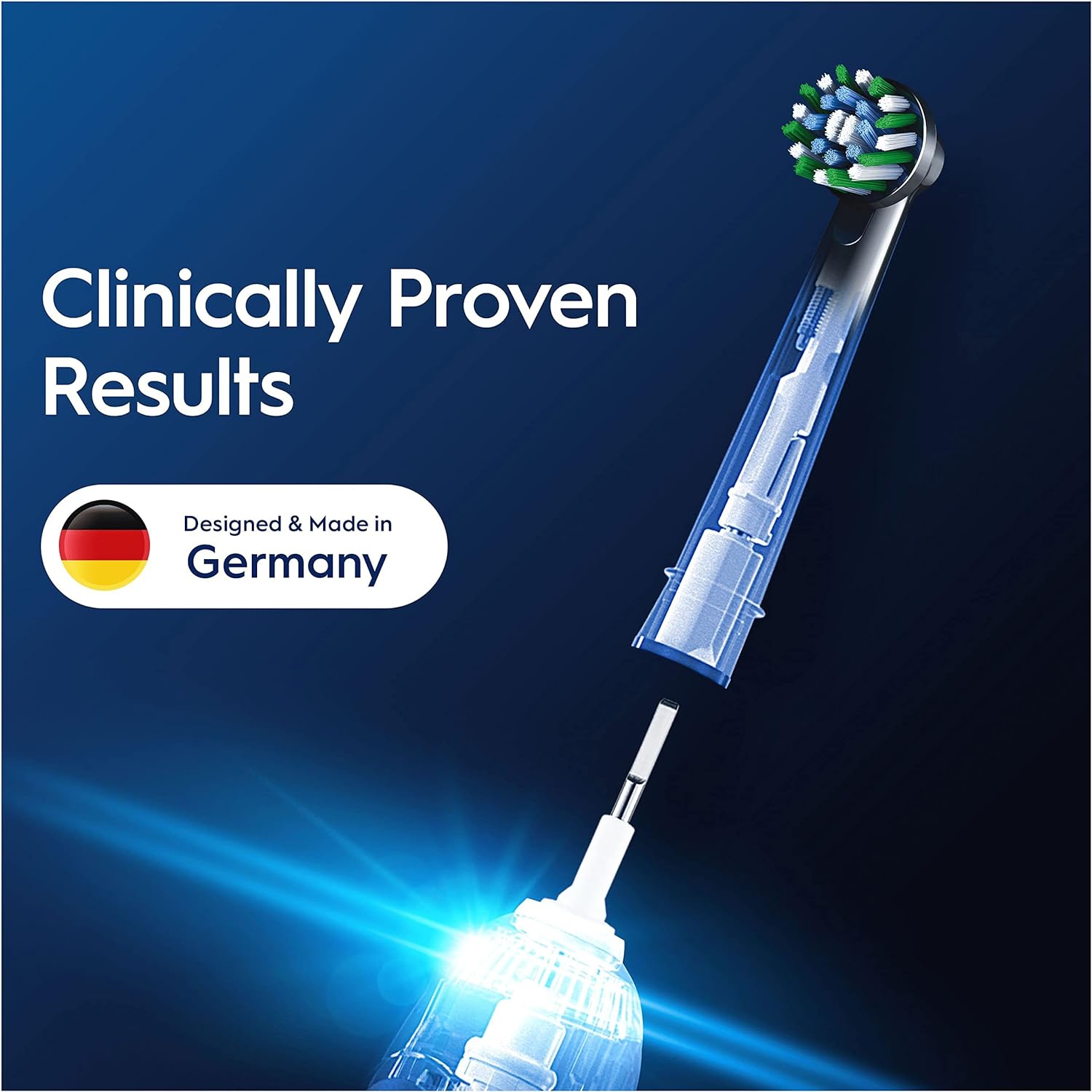 رأس فرشاة الأسنان الكهربائية من أورال بي برو كروس أكشن مكونة من 8 رؤوس لفرشاة الأسنان - أسود