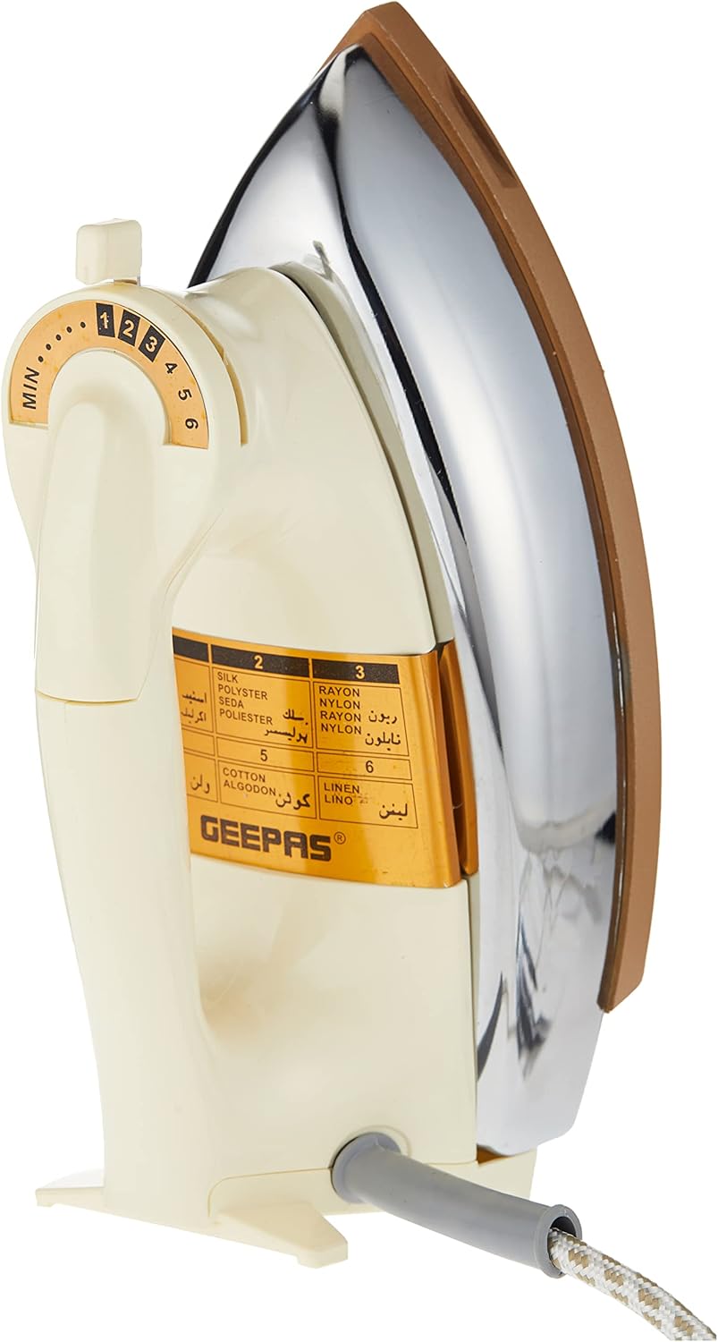 Geepas Dry Iron GDI2752 - 1000W Ceramic Soleplate, Temperature Control