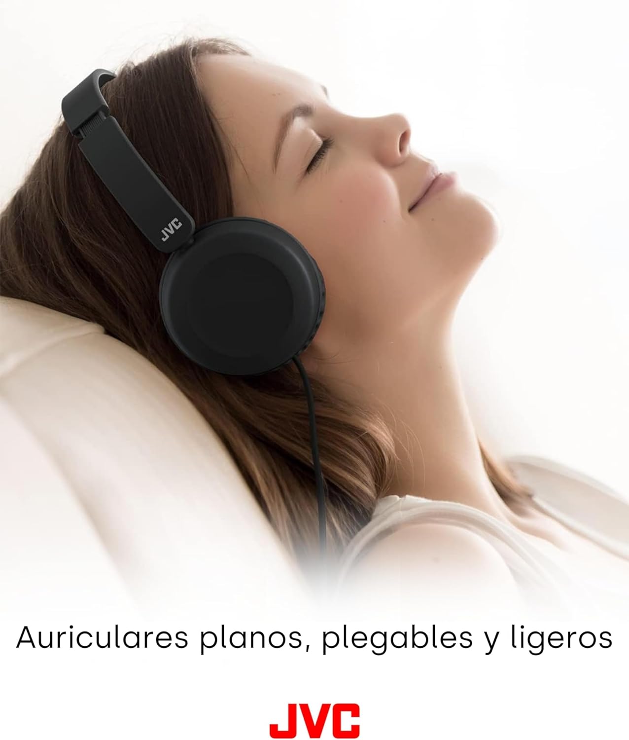 JVC Foldable Lightweight On-Ear Headphones with Mic – Black