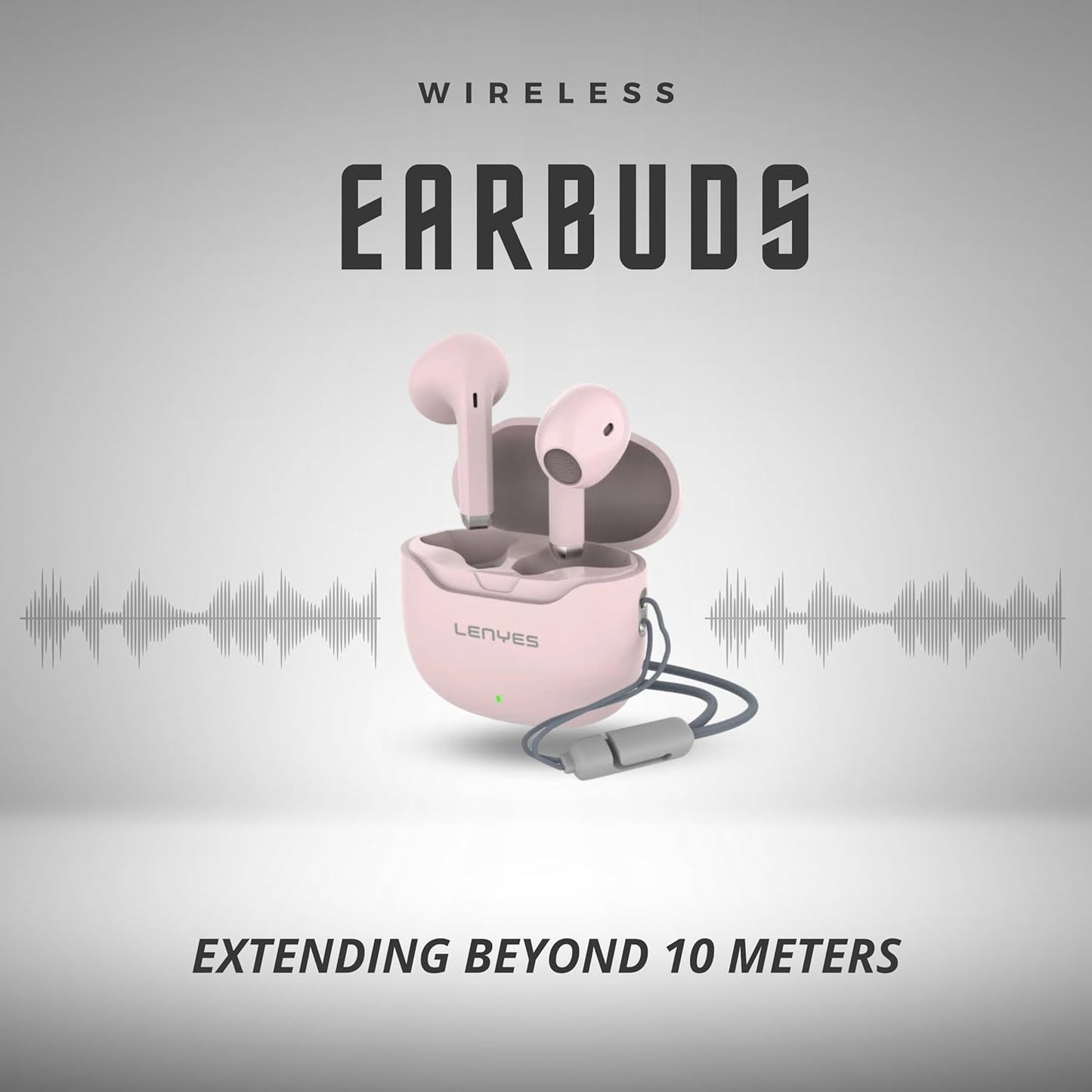 سماعات أذن لاسلكية بلوتوث من لينيس / إلغاء الضوضاء / حساسة للمس - أبيض