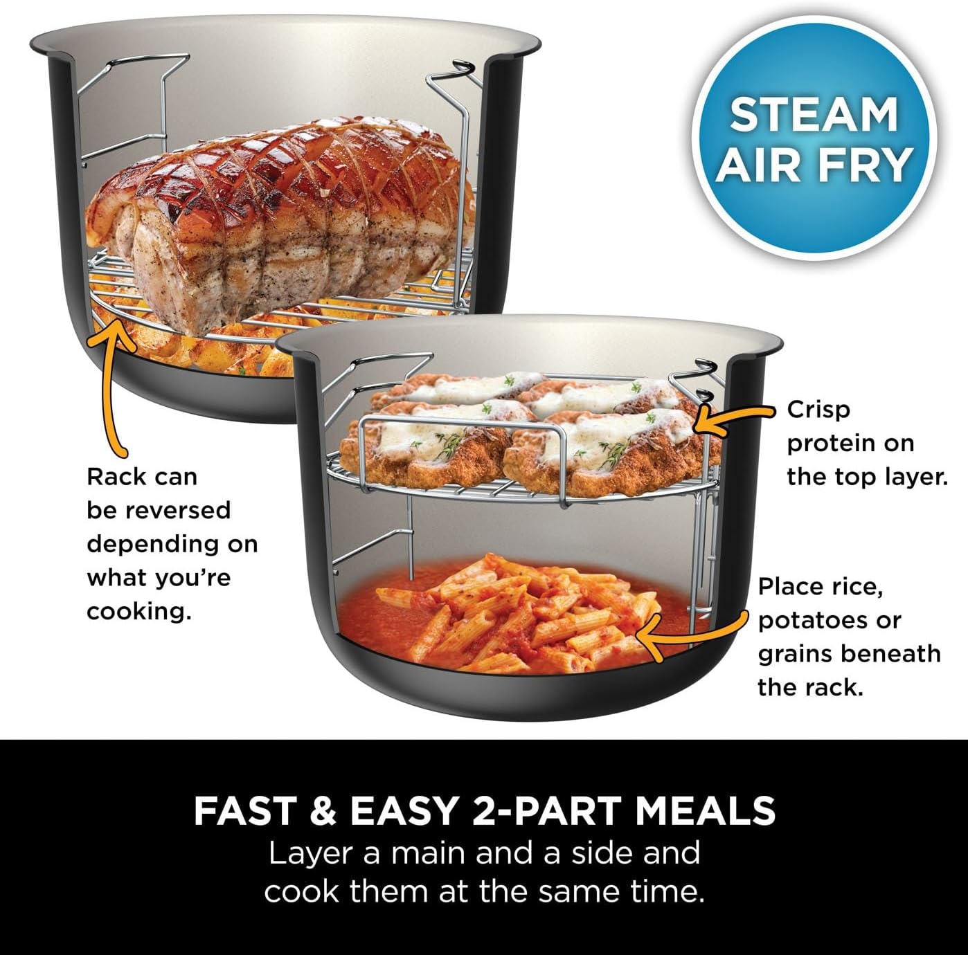 نينجا فودي جهاز طهي متعدد الاستخدامات 11 في 1 بغطاء ذكي سعة 6 لتر