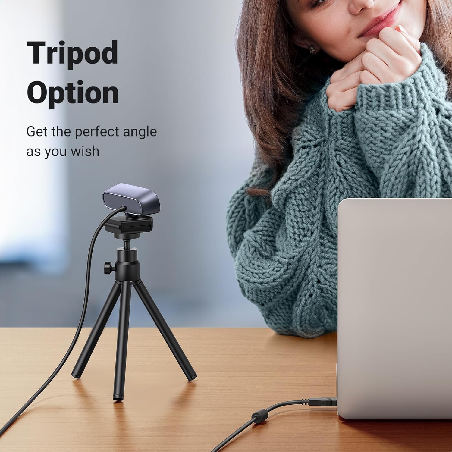 UGREEN 2K Webcam with Dual Mic & Autofocus for PC