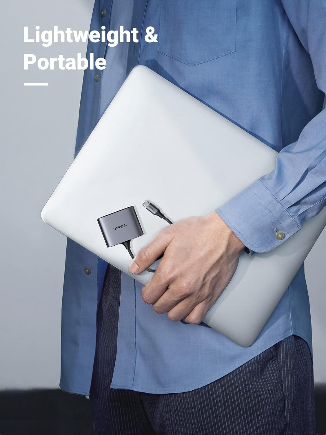 UGREEN قارئ كروت USB-C 3 في 1 بمدخل USB وذاكرة مزدوجة