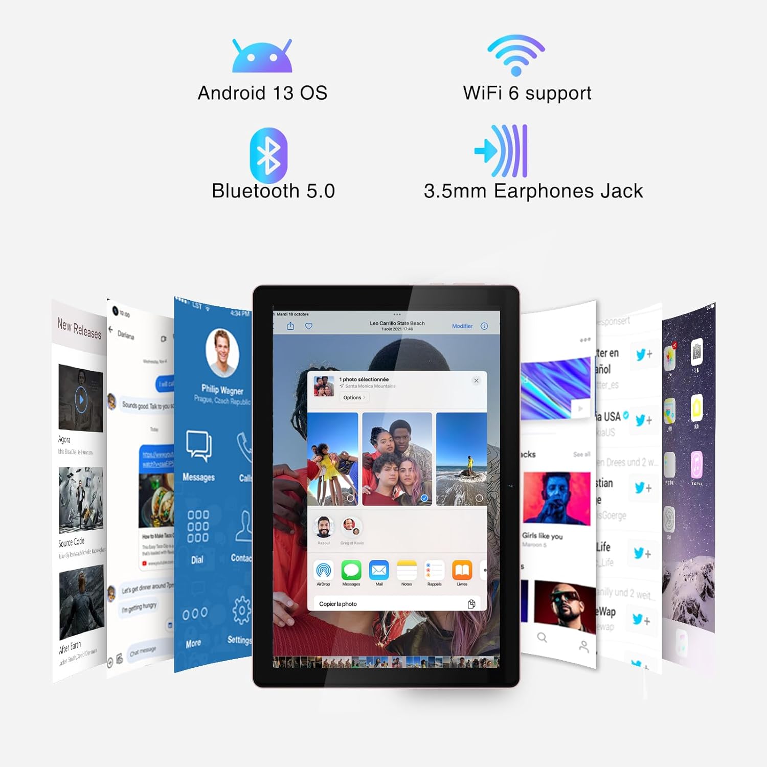 تابلت DOOGEE U10 PRO بنظام أندرويد 13، 10 بوصات، 20 جيجابايت و128 جيجابايت