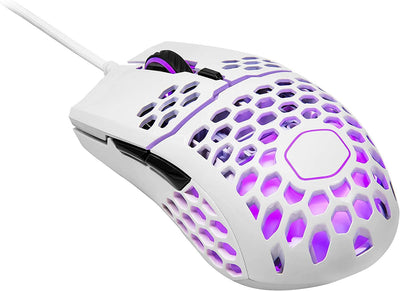 ماوس الألعاب Cooler Master MM711 Matte White RGB 60G مع ماوس ألعاب خفيف الوزن بدقة 16000 نقطة في البوصة