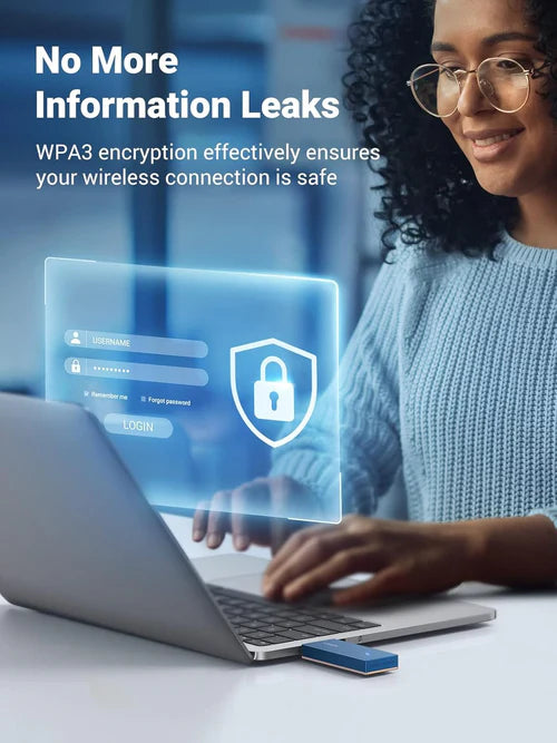 محول واي فاي UGREEN AX1800 Wi-Fi 6 مزدوج النطاق USB