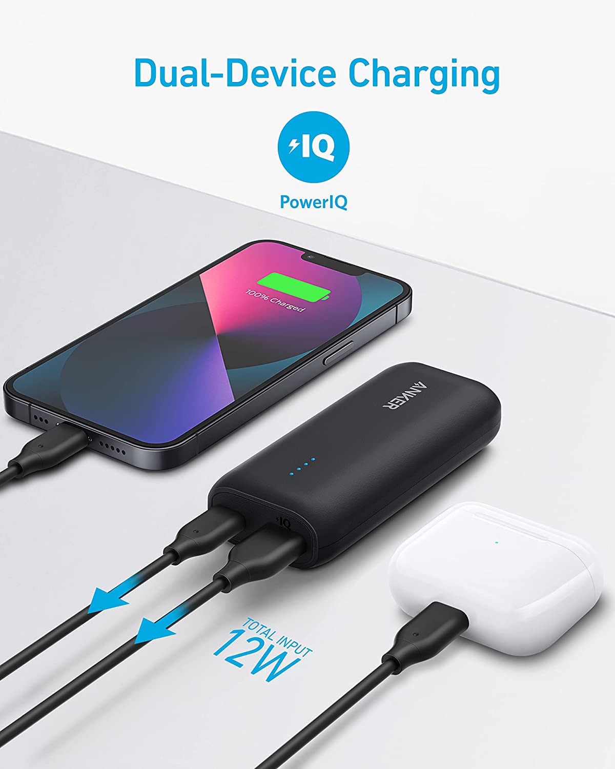 باور بانك Anker 321 (PowerCore 5K)، شاحن محمول بسعة 5200 مللي أمبير في الساعة