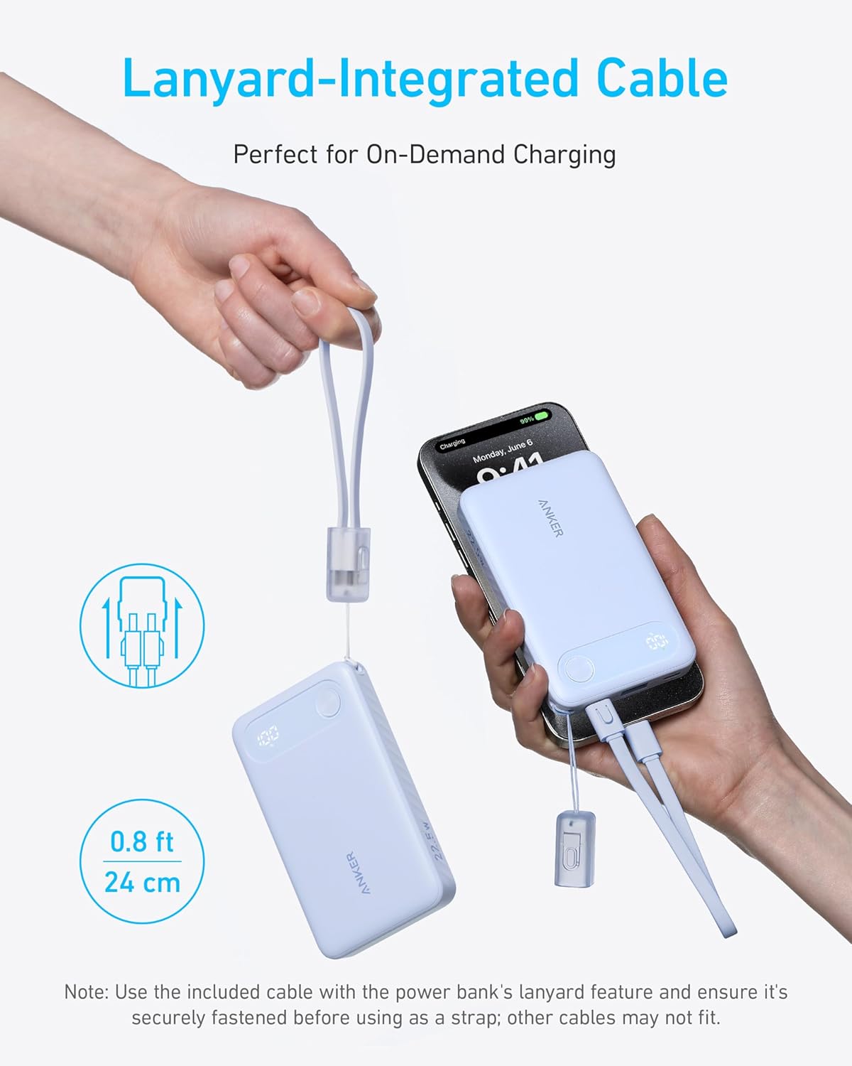 باور بانك أنكر 10000 مللي أمبير - شحن سريع، منفذ USB-C مدمج