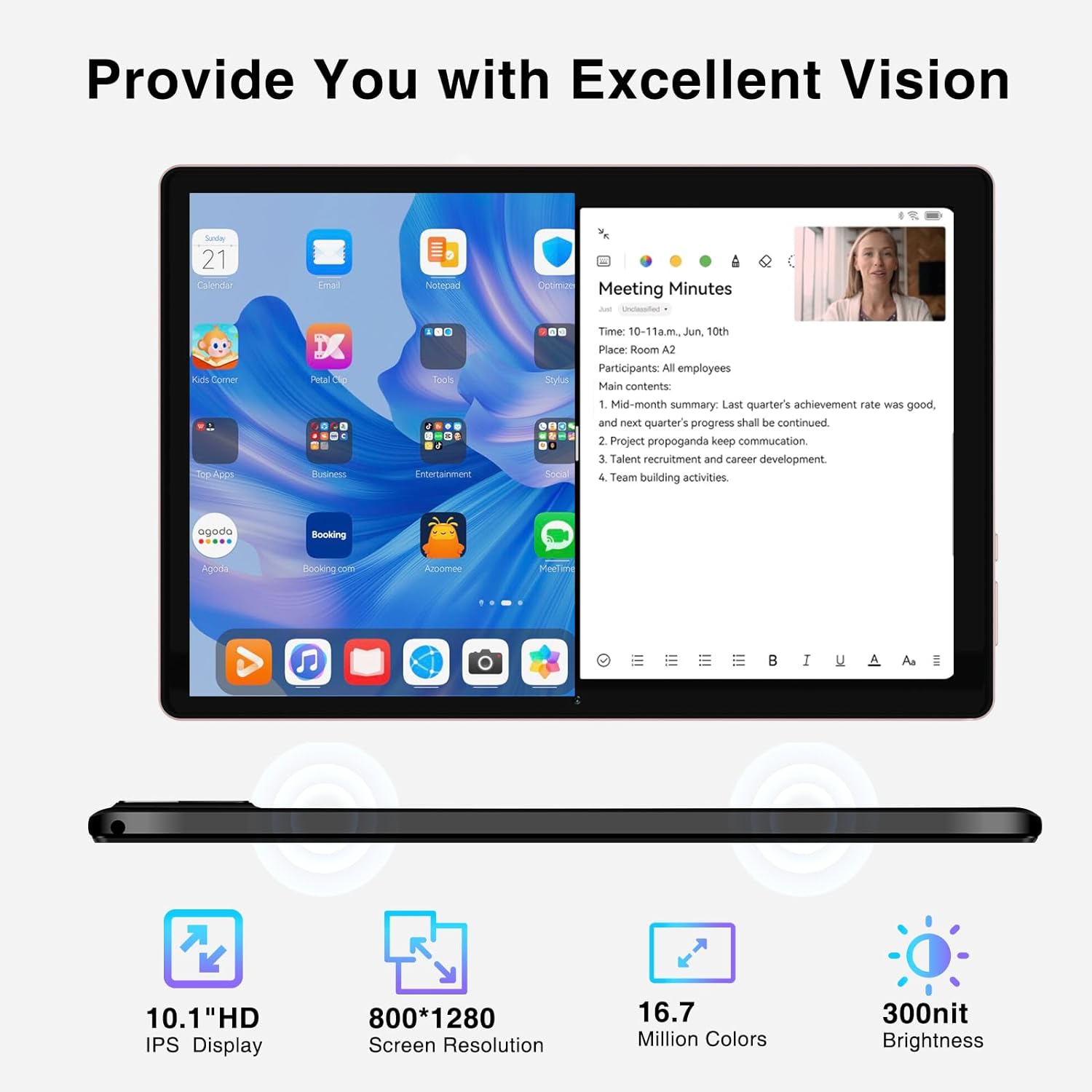 تابلت DOOGEE U10 PRO بنظام أندرويد 13، 10 بوصات، 20 جيجابايت و128 جيجابايت