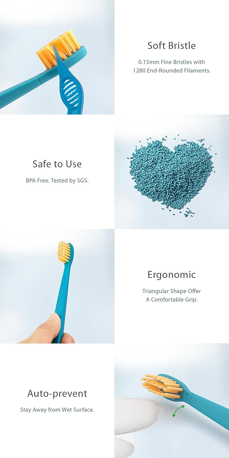 فرشاة أسنان Flipper Twigo للأطفال | حزمة مزدوجة خالية من BPA