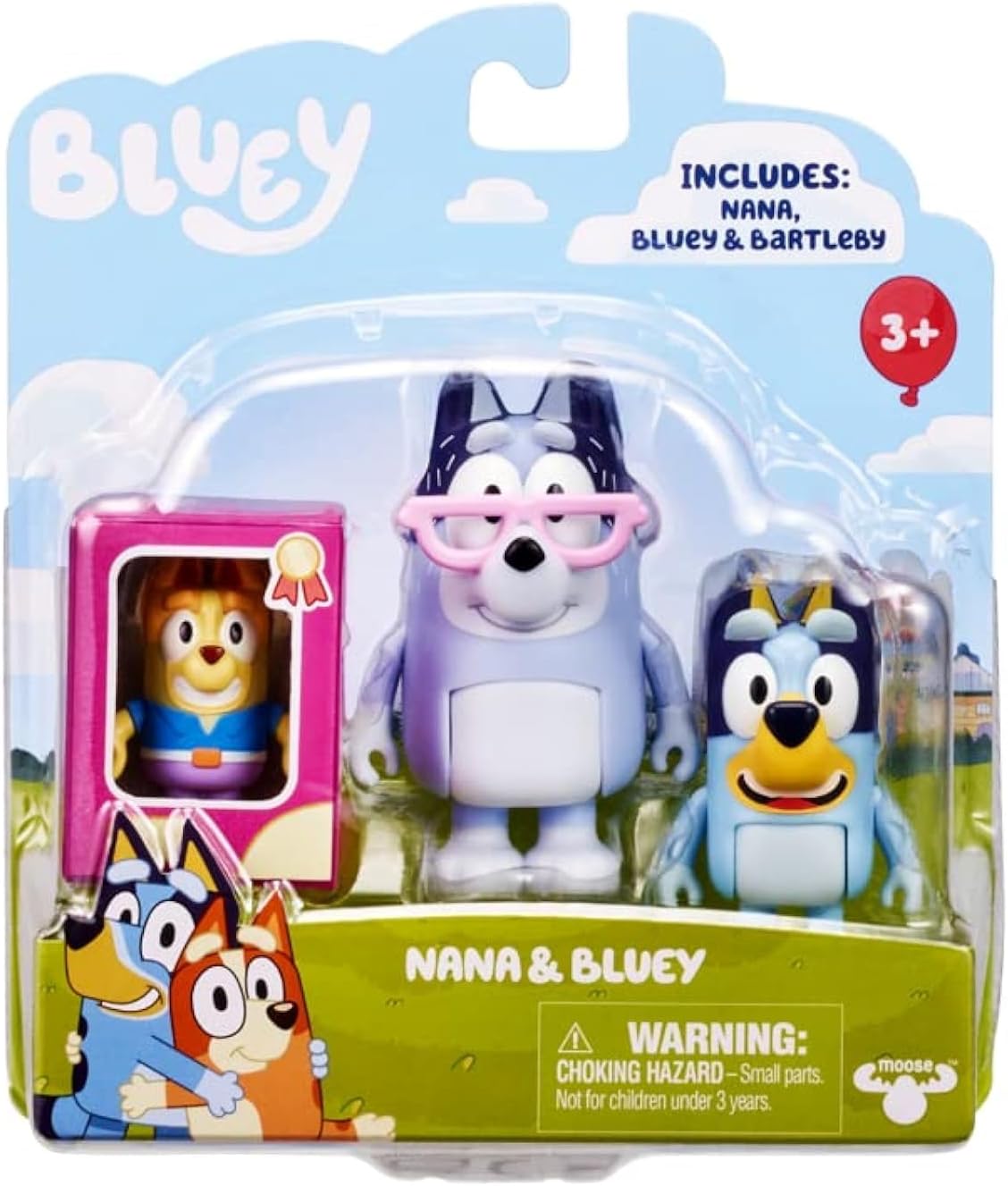 Moose Bluey & Friends 3-Pack – Bartleby, Nana & Bluey