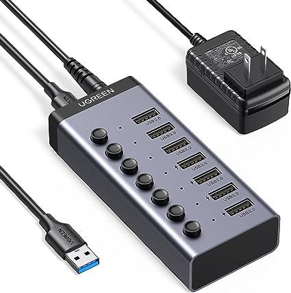 UGREEN USB-C to 7-Port USB-A 3.0 Hub DC 12V