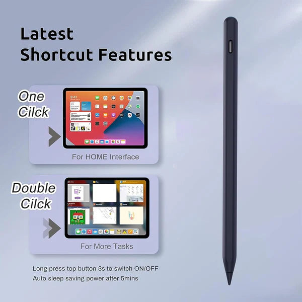 قلم باورولوجي الذكي للآيباد | شحن مغناطيسي، إمالة وضغط