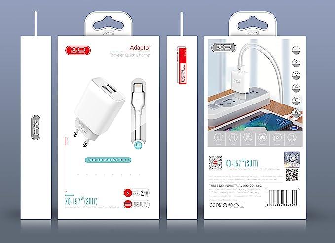شاحن XO L57 EU ثنائي المنفذ 2.4A - ميكرو