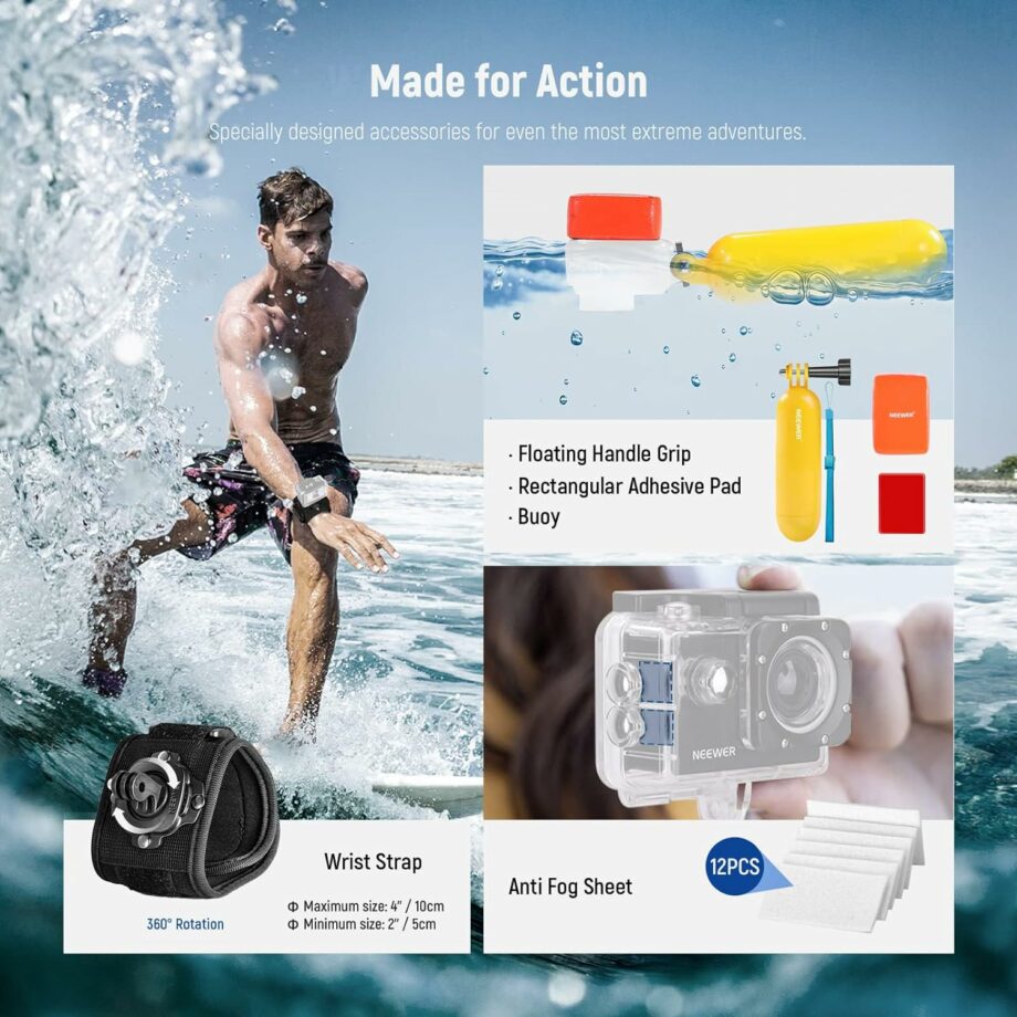 Neewer Pro 61 في 1 مجموعة ملحقات لكاميرات GoPro وDJI وInsta360