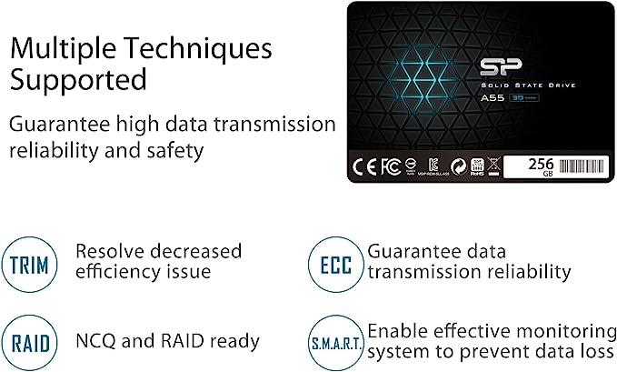 Silicon Power 256GB SSD Slim Design - Black