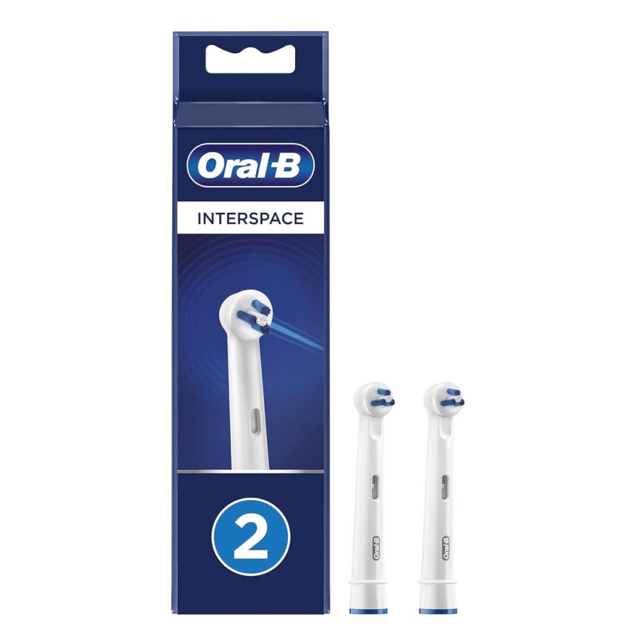 Oral-B Interspace Electric Toothbrush Head Pack of 2 Toothbrush Heads - White
