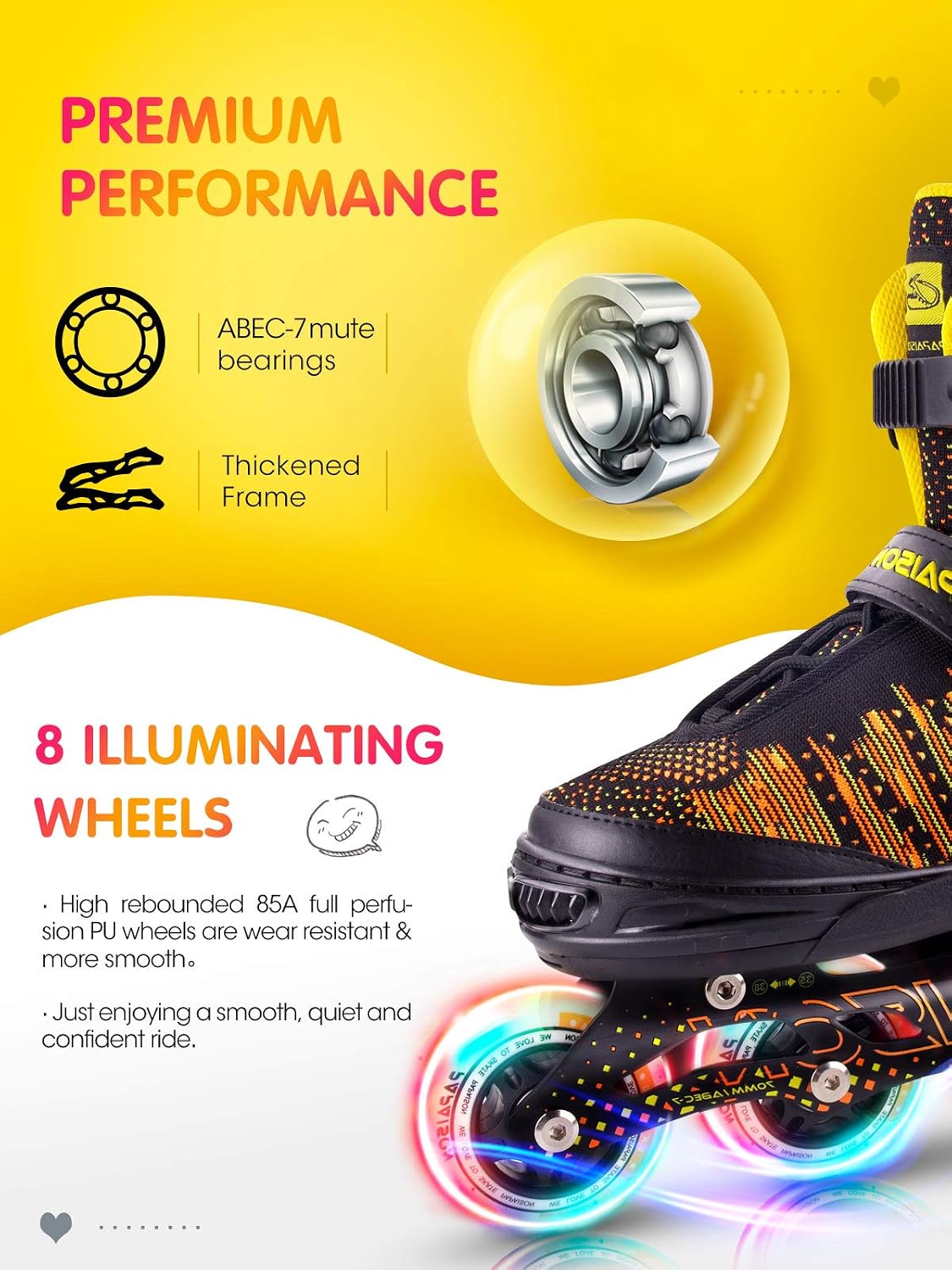 Papaison Light-Up Roller Skates – Model 310