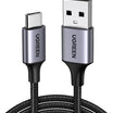 كابل يوجرين USB-A 2.0 إلى USB-C 2م - مضفر، متين، أسود