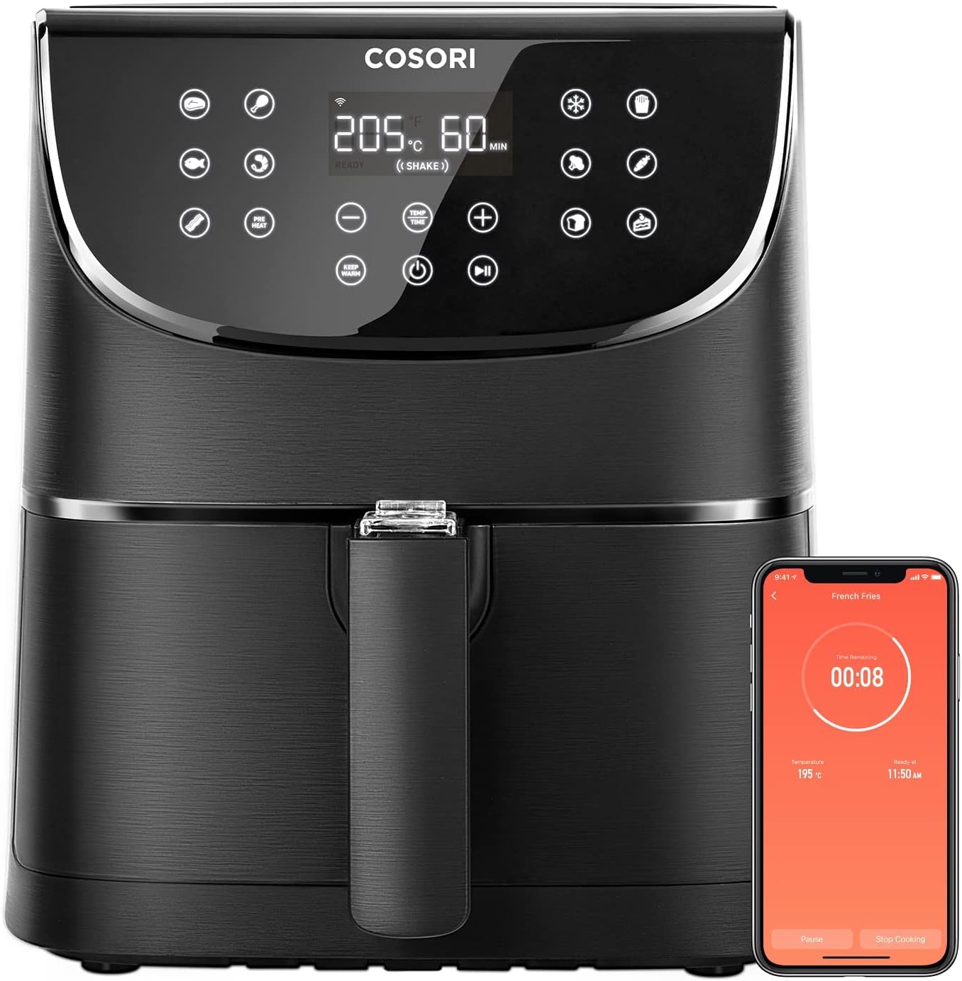 COSORI 5.5L Smart Air Fryer Oven 200 Recipes(Cookbook & Online) APP Control