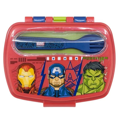 STOR FUNNY SANDWICH BOX WITH CUTLERY AVENGERS INVINCIBLE FORCE