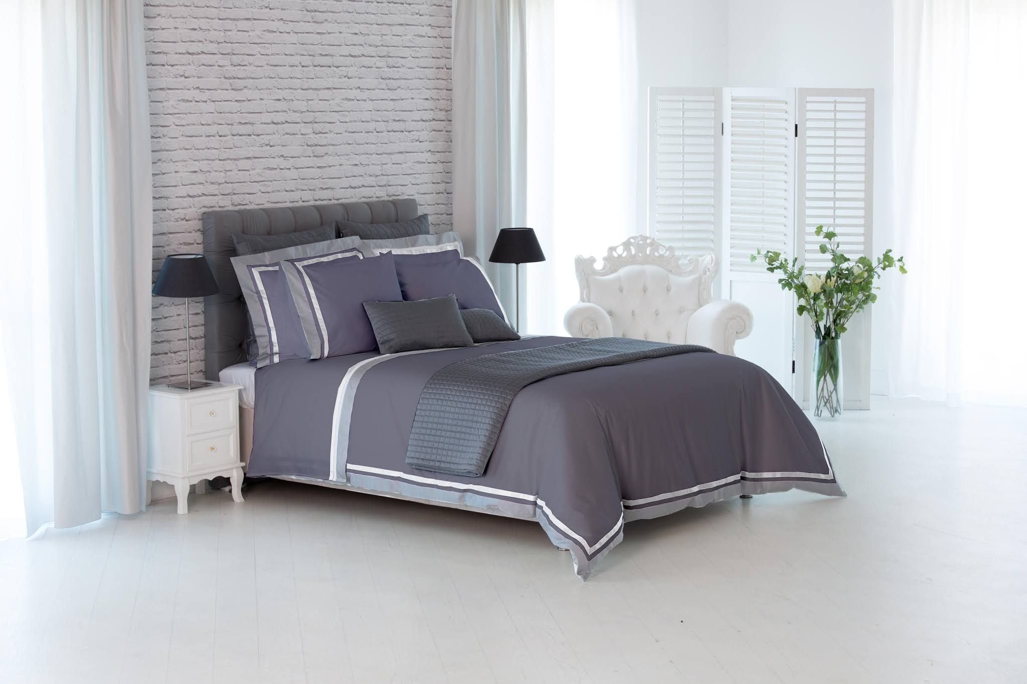Givi Lulu 6-Piece Queen Duvet Cover Set - Elegant Gray