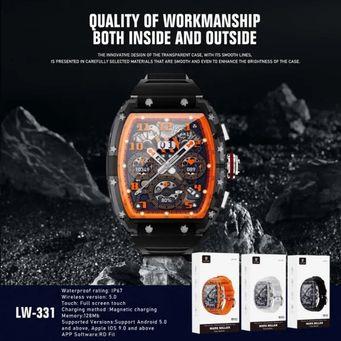 LENYES Smart Watch - Scratch-Resistant & IP68 Waterproof