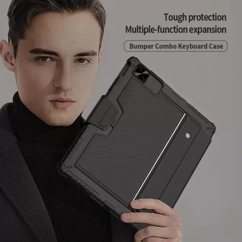 حافظة لوحة مفاتيح نيلكين بامبر كومبو لجهاز ابل ايباد برو 12.9 (2022 , 2021 , 2020 , 2018) - اسود