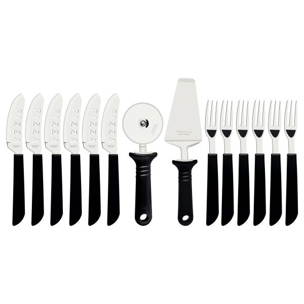 Tramontina 14-Piece Pizza Cutting Set – Black
