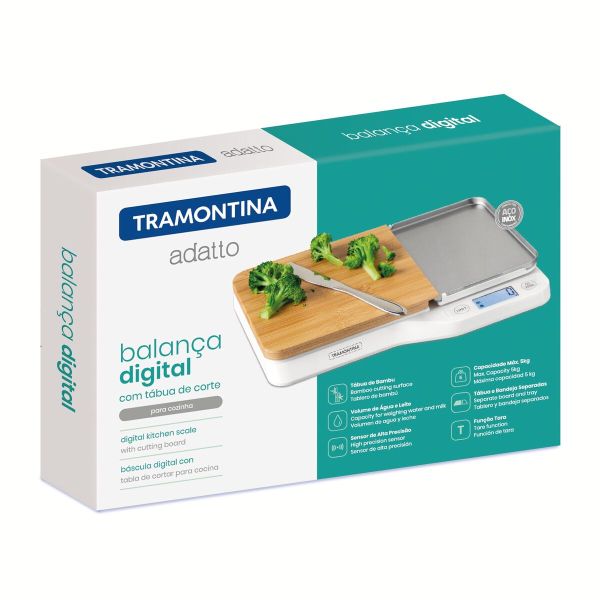 ميزان مطبخ ديجيتال مع لوح تقطيع من Tramontina Adatto