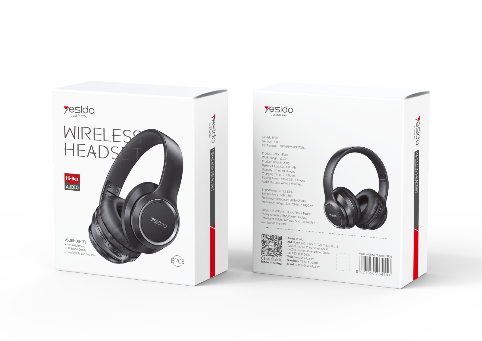 سماعات الرأس اللاسلكية EP03 - إلغاء الضوضاء وتصميم أنيق